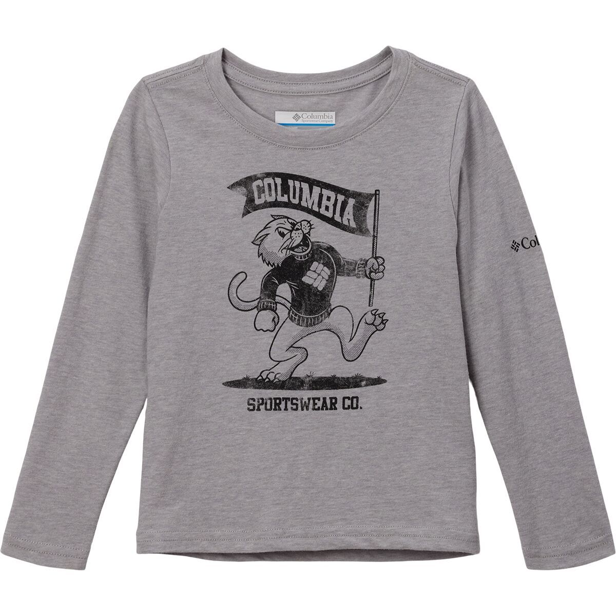 Image of Columbia Dobson Pass Long-Sleeve Graphic T-Shirt - Toddlers' Columbia Grey Heather/Cheer For Csc, 3T
