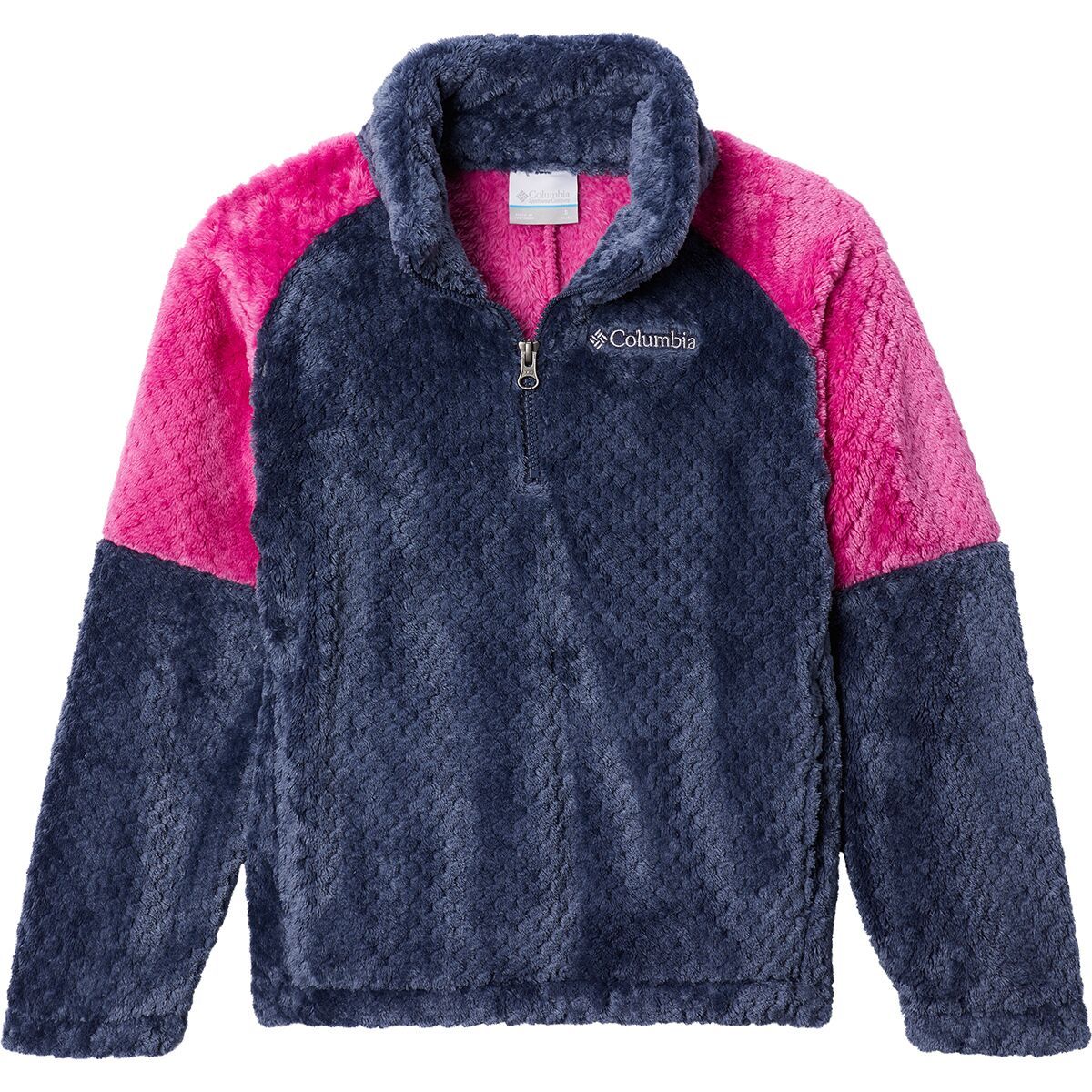 Columbia Fire Side II Sherpa 1/2-Zip Jacket - Girls' Nocturnal/Wild Fuchsia, S