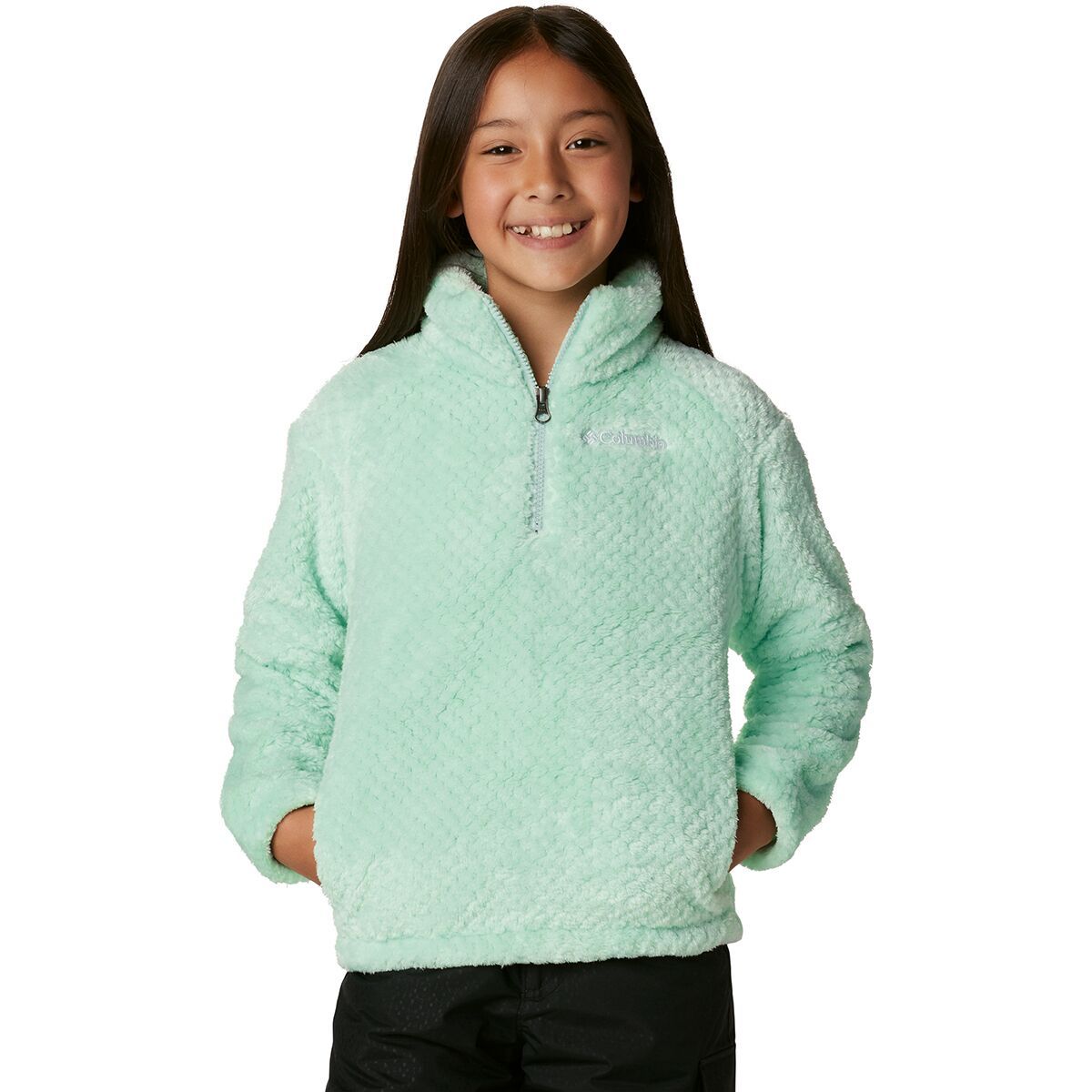 Columbia Fire Side II Sherpa 1/2-Zip Jacket - Girls' Sea Ice, S