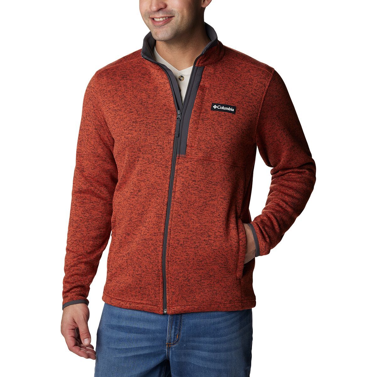 Columbia Sweater Weather Full-Zip Jacket - Men's Warp Red Heather, M