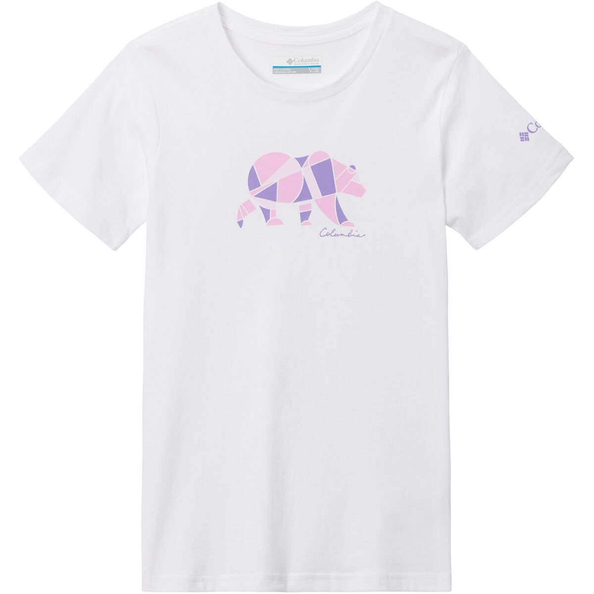 Columbia Mission Lake Short-Sleeve Graphic Shirt - Girls' White/Geobear, S