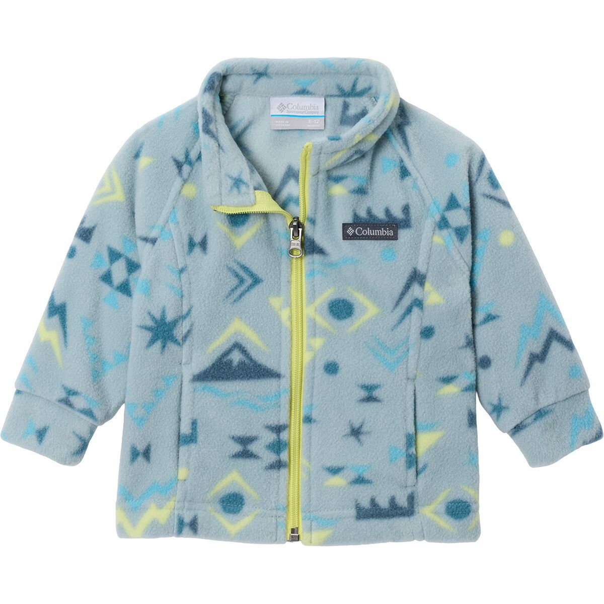 Image of Columbia Benton Springs II Printed Fleece Jacket - Infants' Crushed Blue Peaked, 3/6M