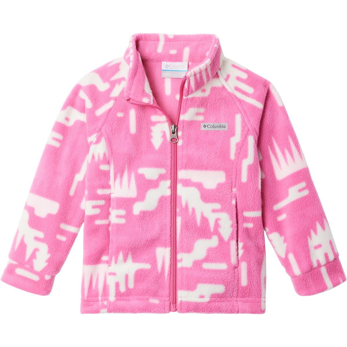 Image of Columbia Benton Springs II Printed Fleece Jacket - Infants' Pink Ice Highland, 3/6M
