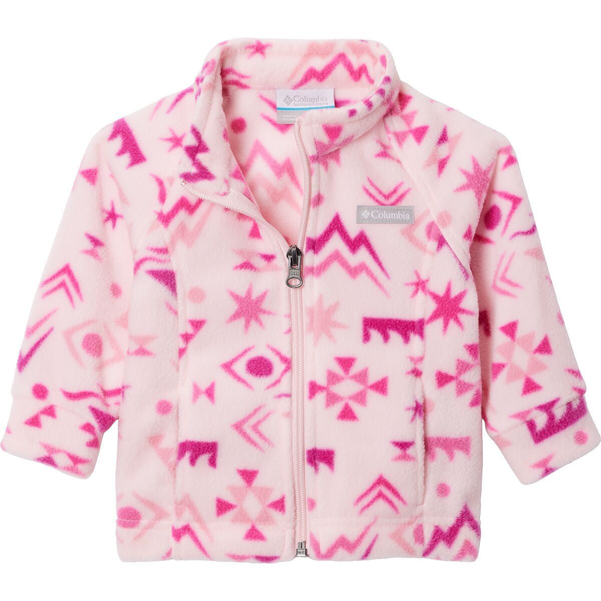 Image of Columbia Benton Springs II Printed Fleece Jacket - Infants' Satin Pink Peaked, 18/24M