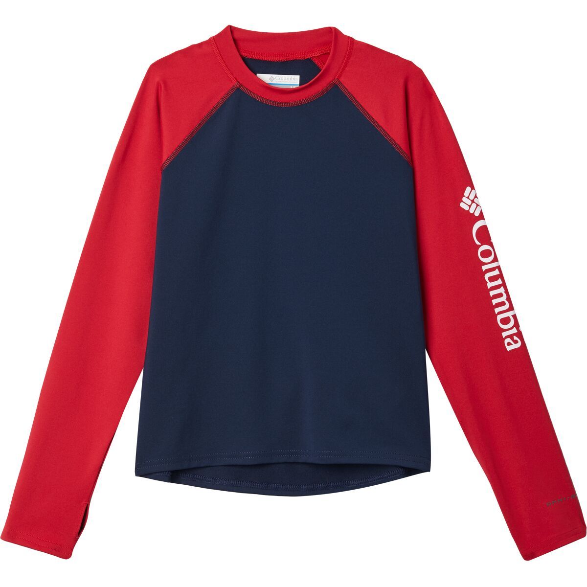 Columbia Sandy Shores Long-Sleeve Sunguard - Kids' Collegiate Navy/Mountain Red, L