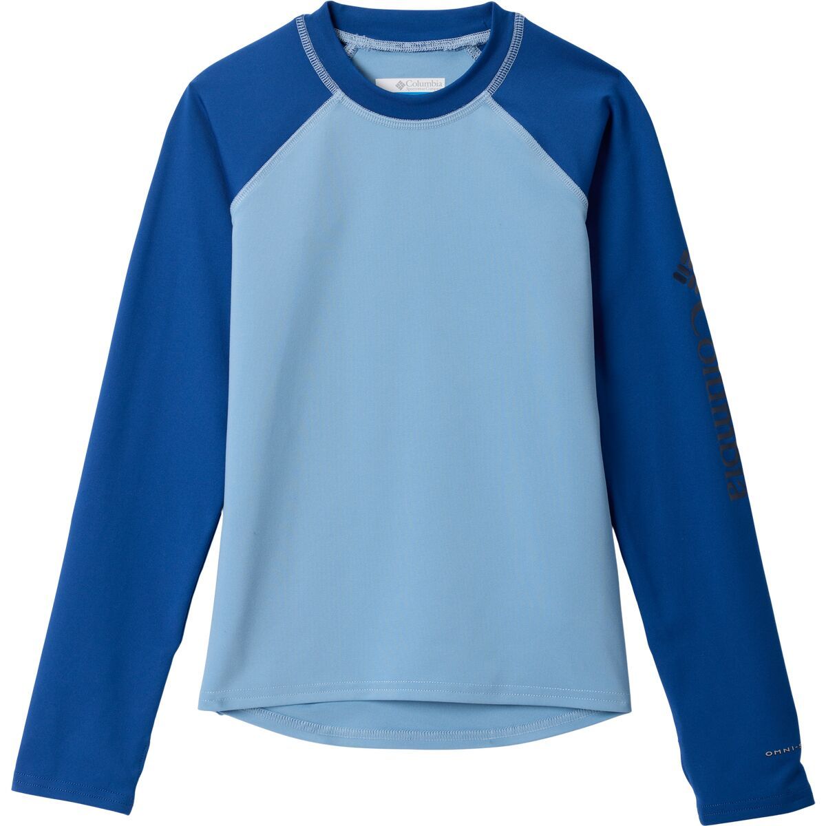 Image of Columbia Sandy Shores Long-Sleeve Sunguard - Kids' Ripple Blue/Mountain Blue, XS