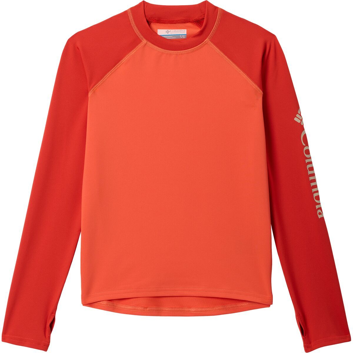 Image of Columbia Sandy Shores Long-Sleeve Sunguard - Kids' Zing/Super Sonic, M