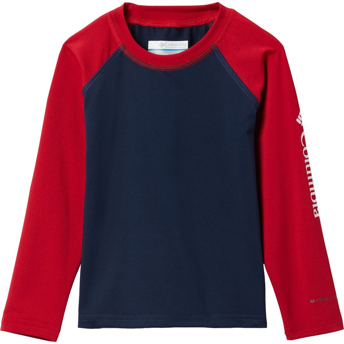 Columbia Sandy Shores Long-Sleeve Sunguard - Toddlers' Collegiate Navy/Mountain Red, 4T