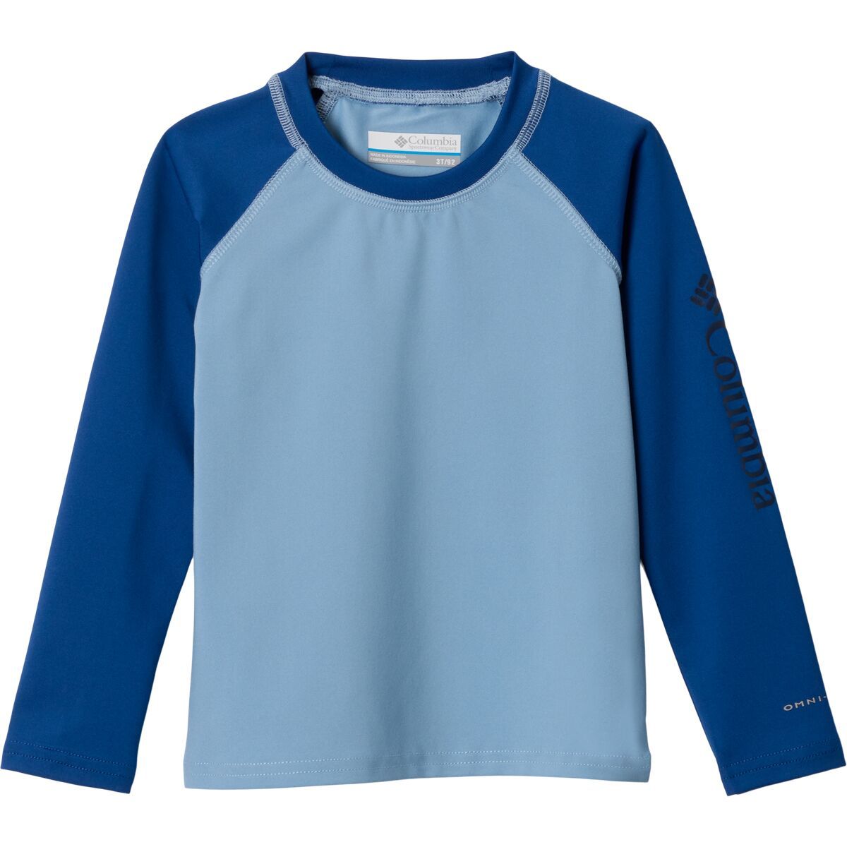 Image of Columbia Sandy Shores Long-Sleeve Sunguard - Toddlers' Ripple Blue/Mountain Blue, 4T