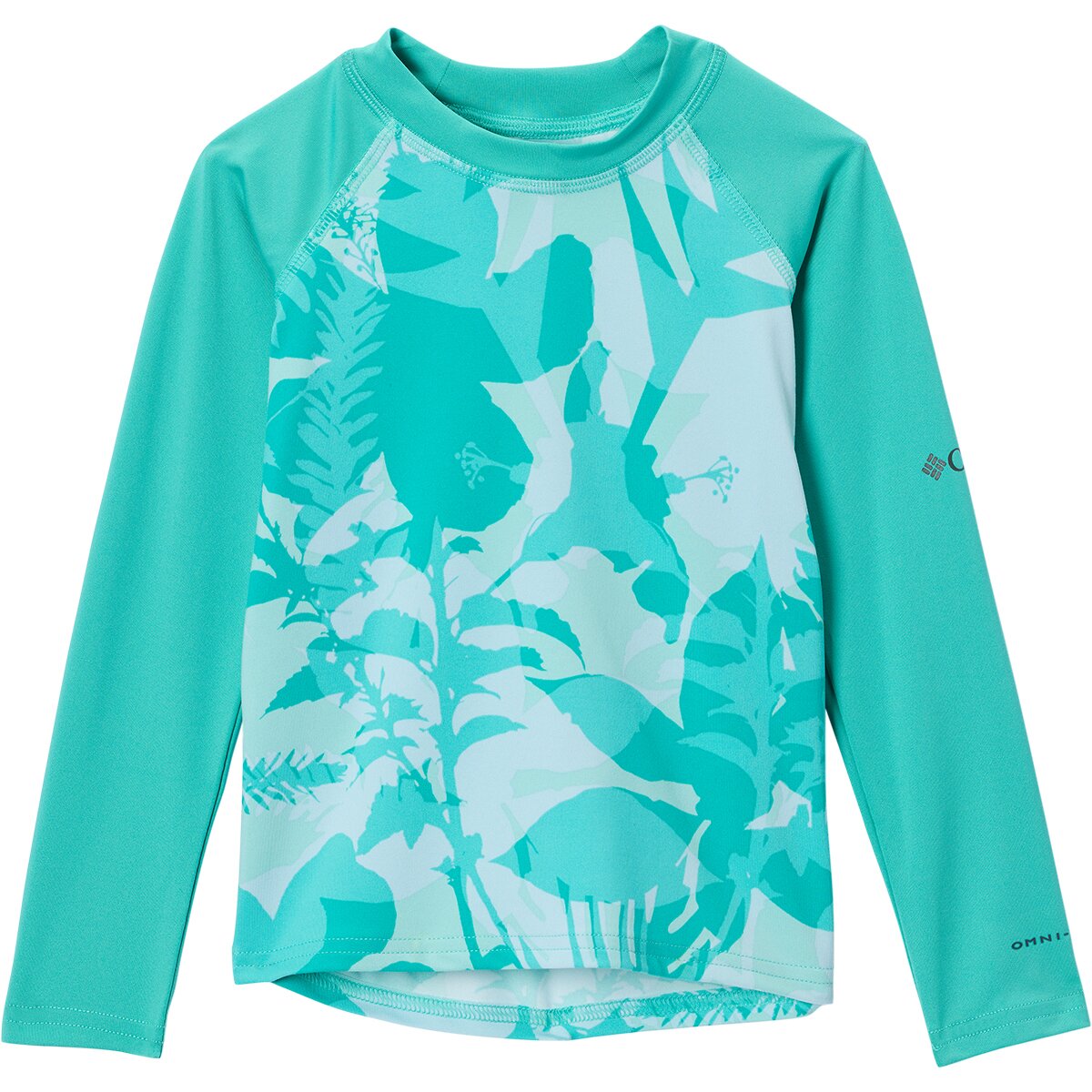 Image of Columbia Sandy Shores Printed Long-Sleeve Sunguard - Toddlers' Dolphin Botaniflage/Dolphin, 4T