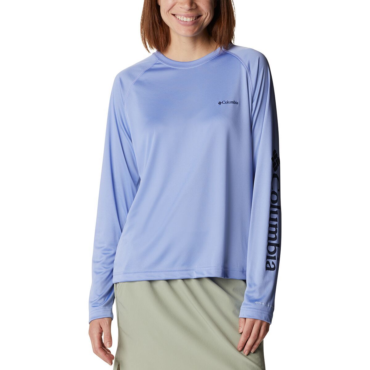 Columbia Fork Stream Long-Sleeve Shirt - Women's Serenity/Dark Nocturnal Logo, 3X