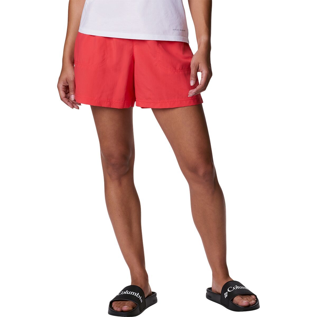 Columbia Sandy River 5in Short - Women's Red Hibiscus, XXL