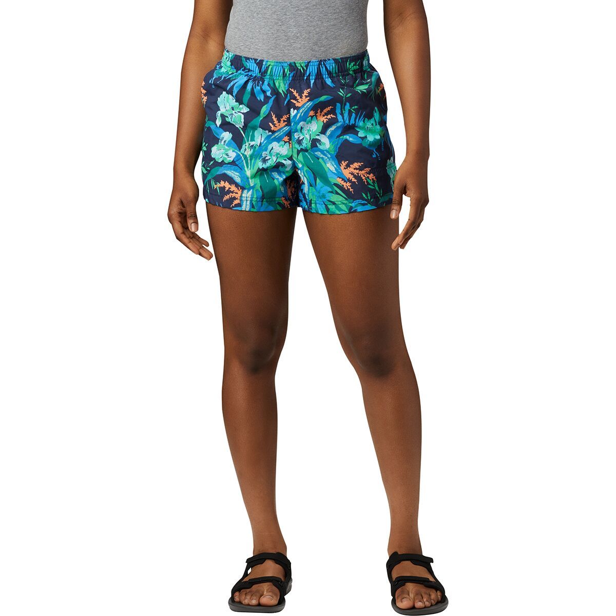 Columbia Sandy River II Printed 5in Short - Women's Nocturnal Magnolia Print, L