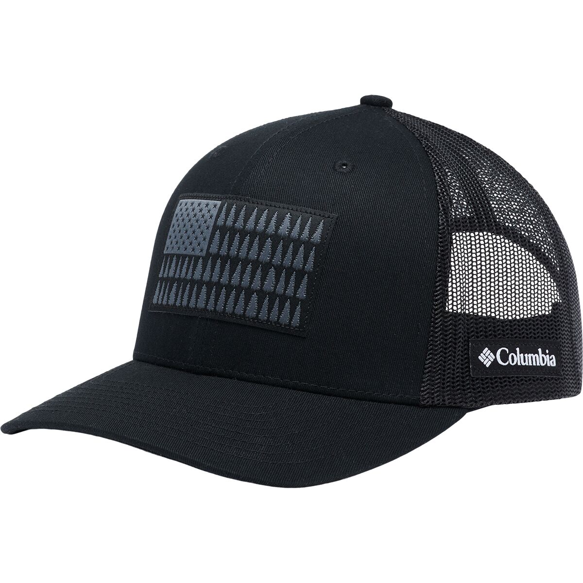 Image of Columbia Tree Flag High Mesh Snapback Hat Black, One Size