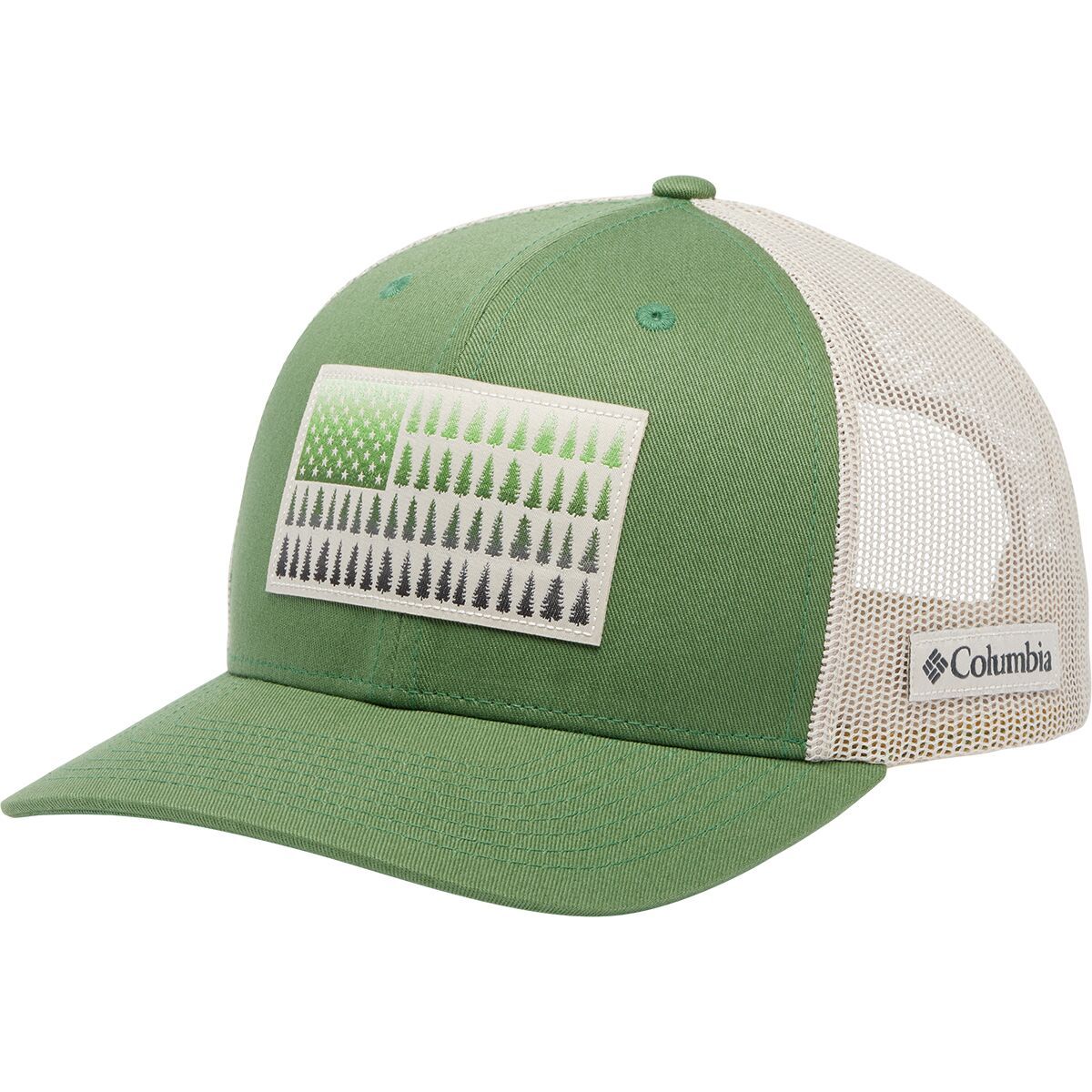 Image of Columbia Tree Flag High Mesh Snapback Hat Canteen/Dark Stone, One Size