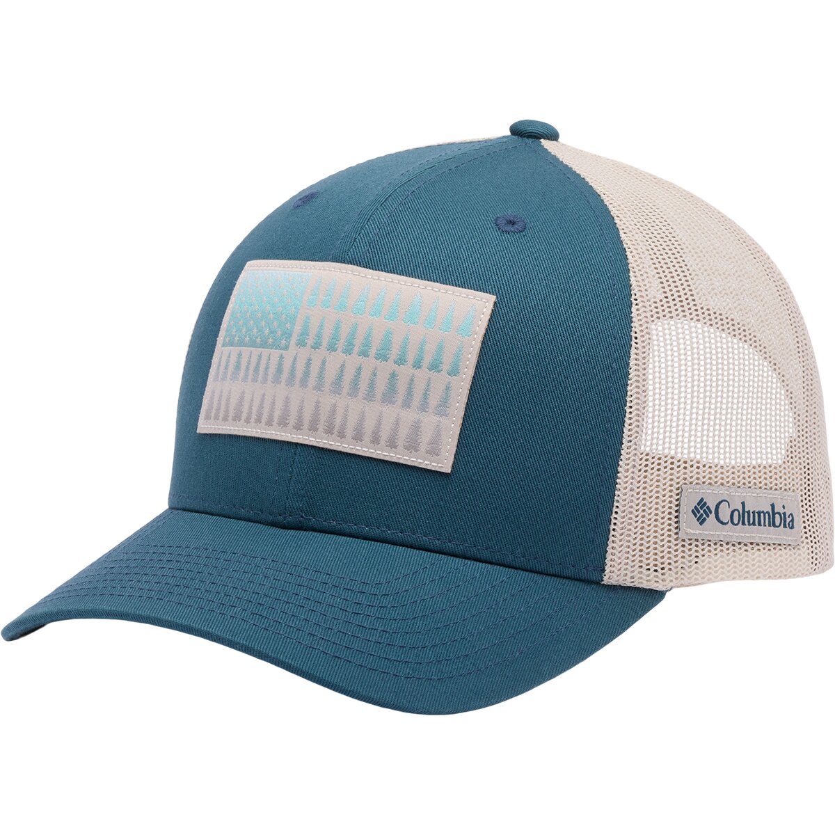 Image of Columbia Tree Flag High Mesh Snapback Hat Everblue, One Size