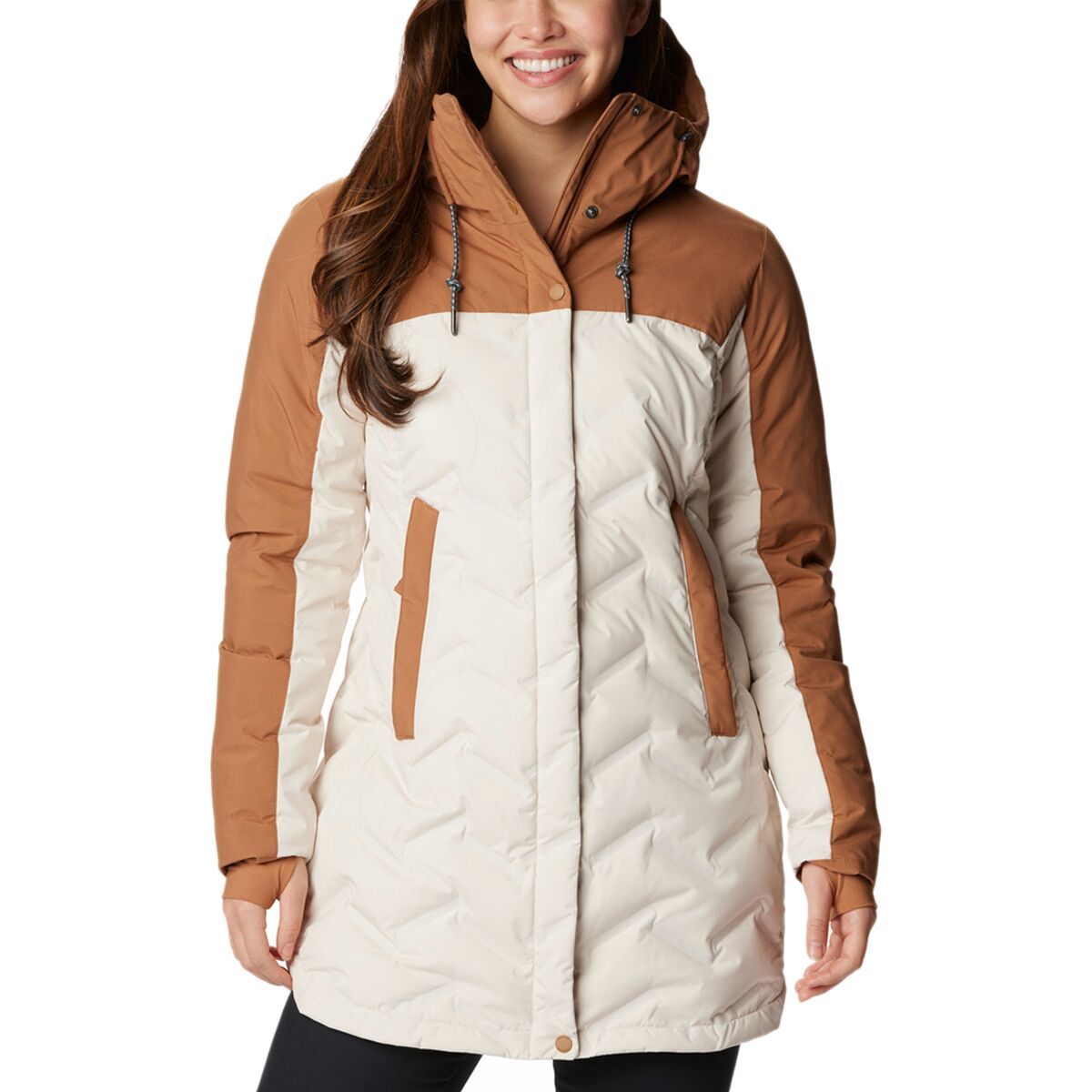 Columbia Mountain Croo II Mid Down Jacket - Women's Chalk/Camel Brown, XS