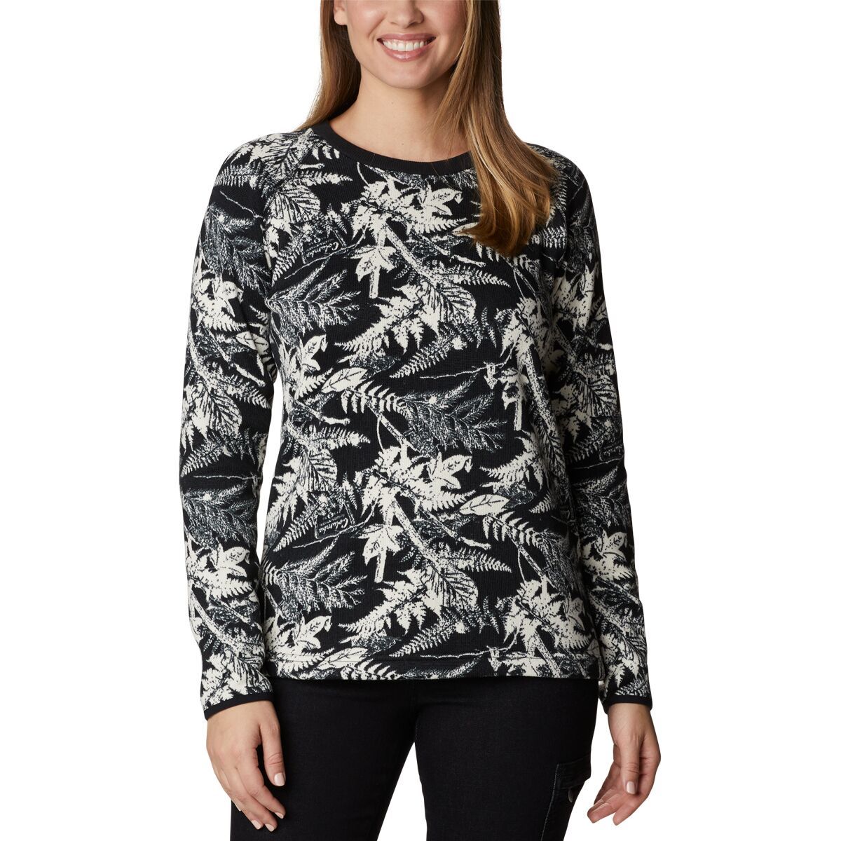 Columbia Sweater Weather Crew - Women's Chalk North Woods Tonal, S