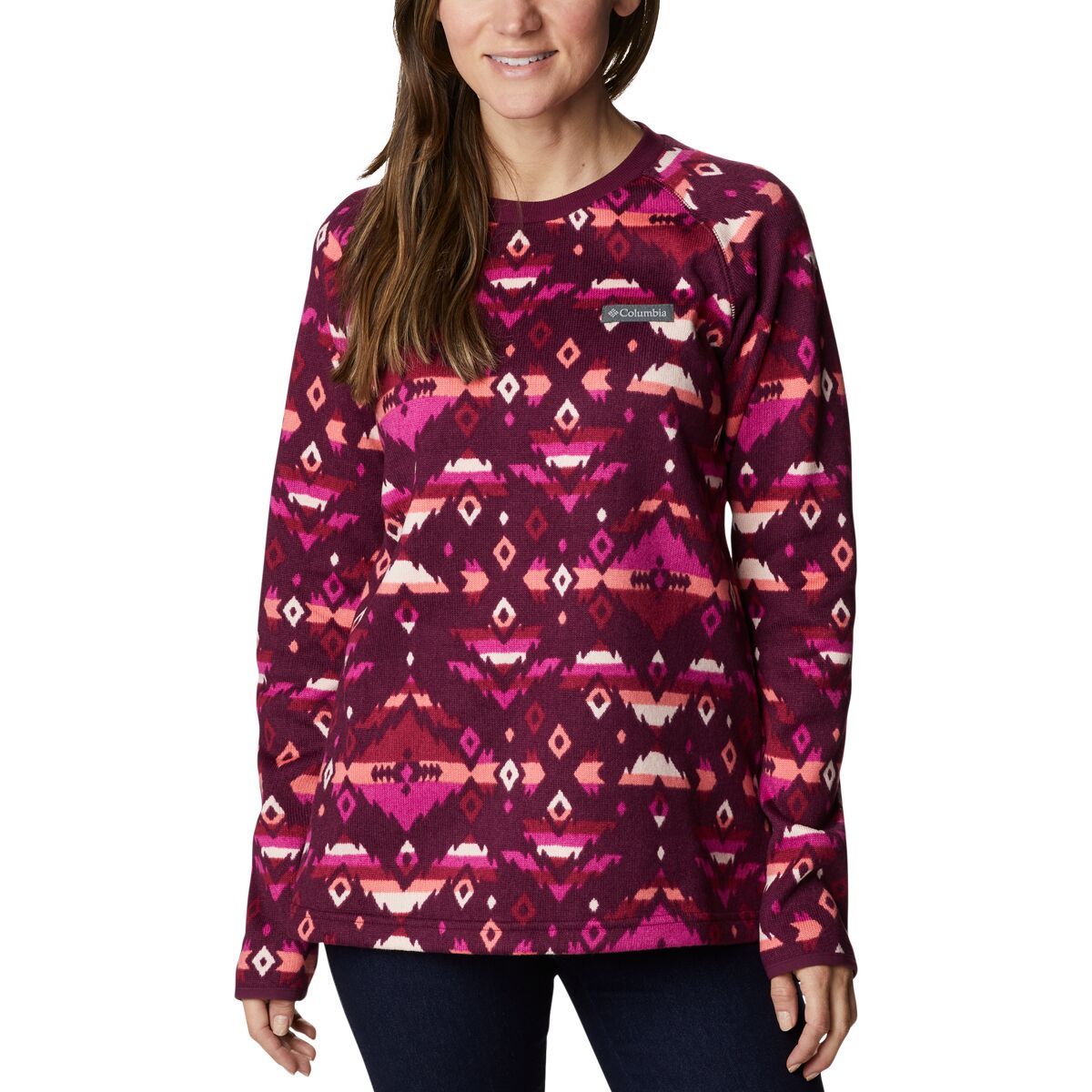 Columbia Sweater Weather Crew - Women's Marionberry Rocky Mt Print, XL