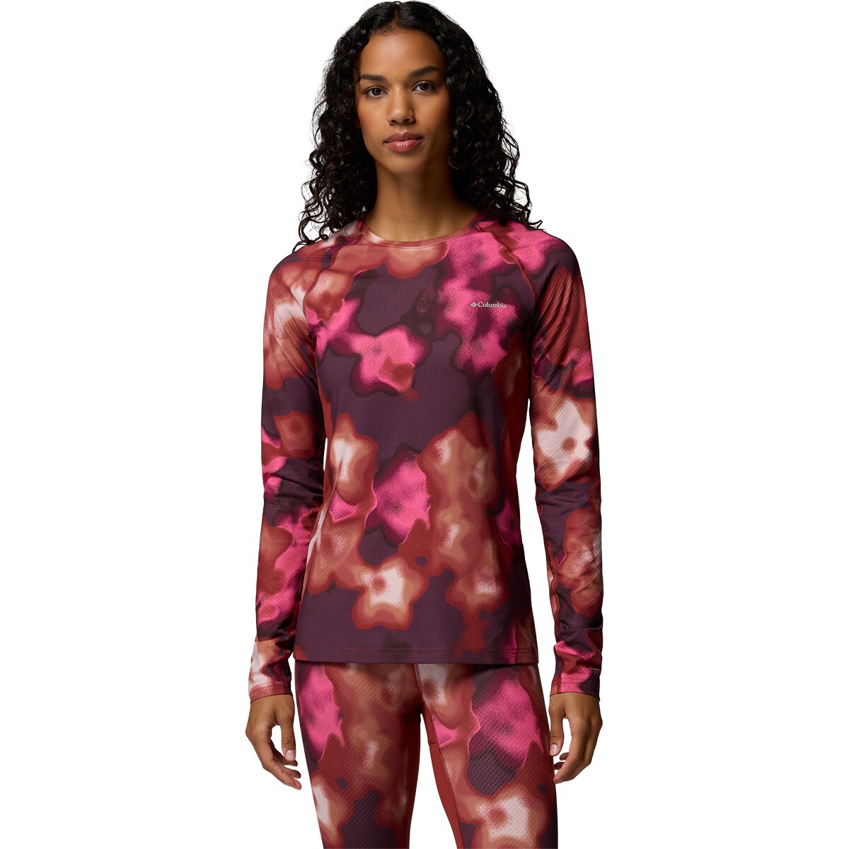 Image of Columbia Omni-Heat Infinity Knit Long-Sleeve Crew - Women's Red Oxide/Dyeflower, L