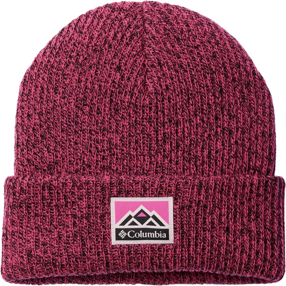 Image of Columbia Whirlibird Cuffed Beanie - Kids' Pink Ice/Black Marled/Mountains, One Size