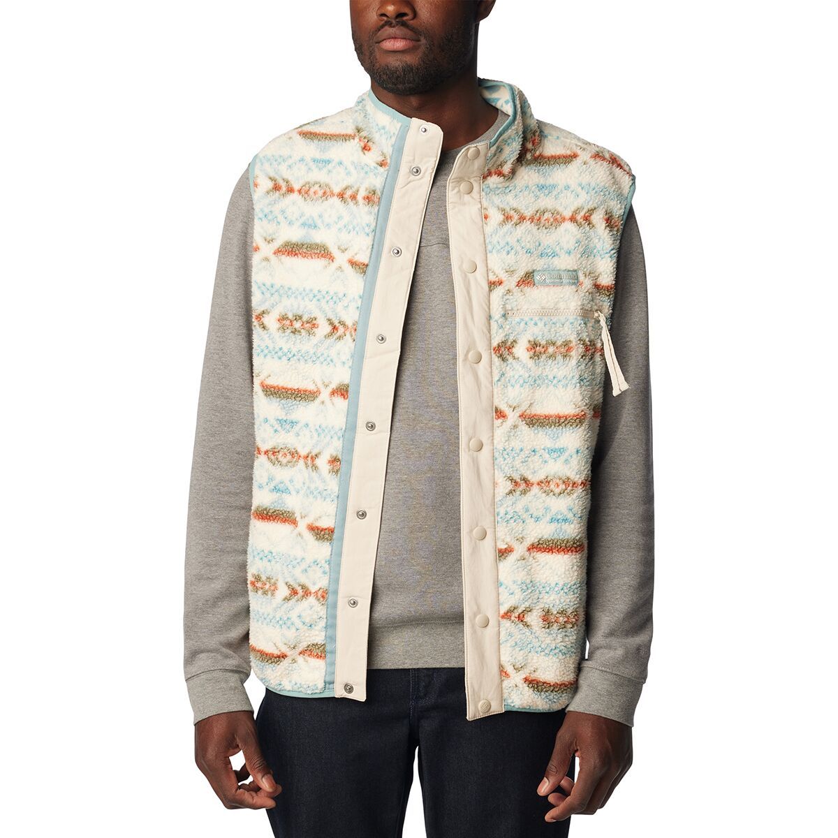 Columbia Helvetia Vest - Men's Stone Blue Checkered Peaks, XXL