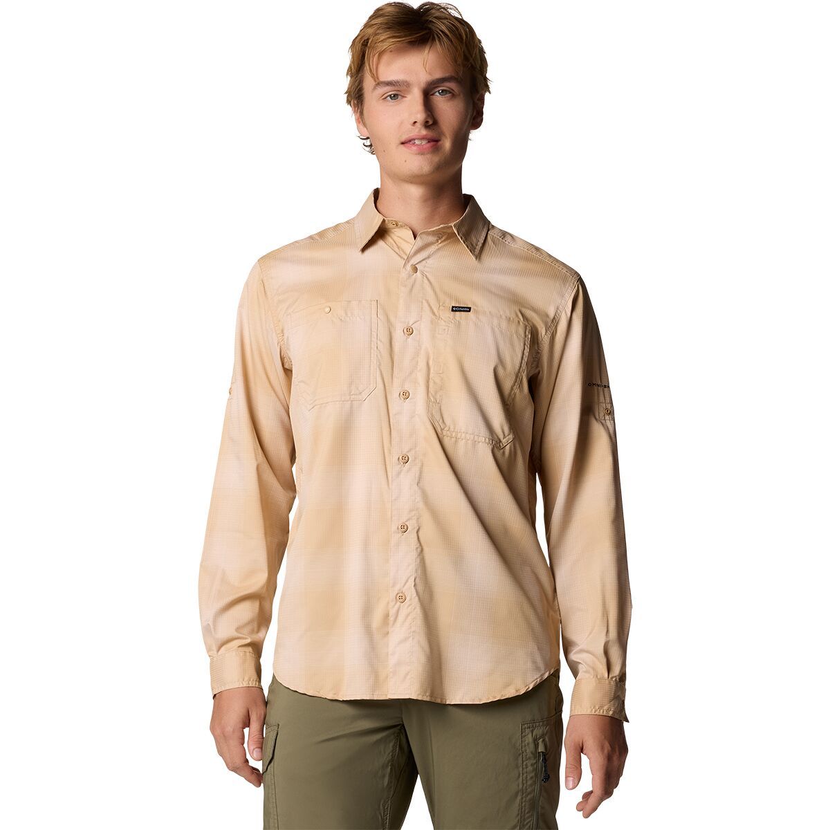 Image of Columbia Silver Ridge Utility Lite Plaid Long-Sleeve Shirt - Men's Canoe Large Blur Check, XXL