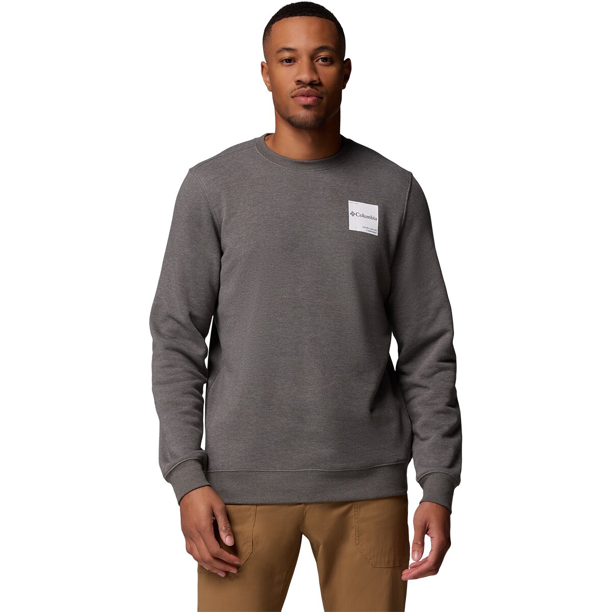 Image of Columbia Trek Crew Pullover - Men's Charcoal Heather/Boxy Brand, S