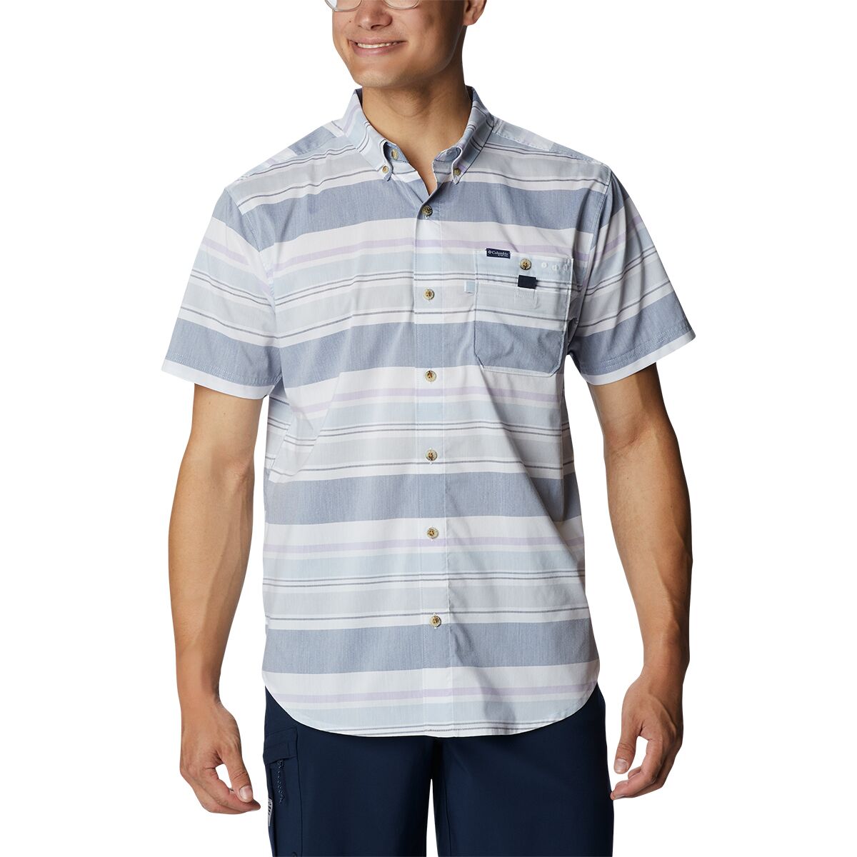 Image of Columbia Super Bonefish Shirt - Men's Carbon Reel Stripe, M