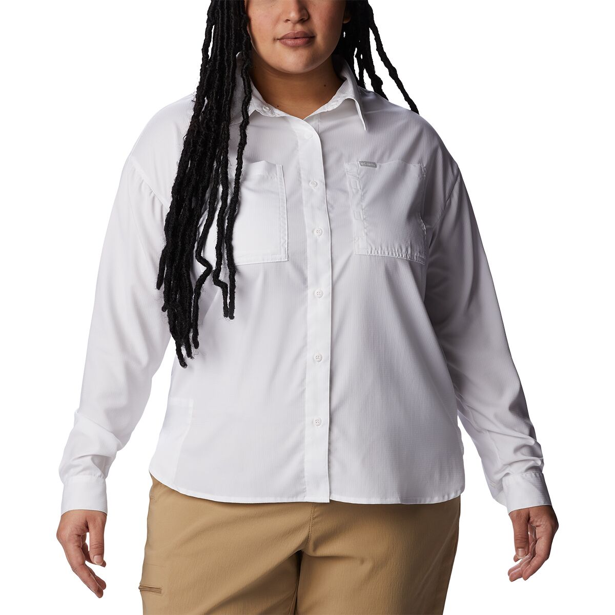 Image of Columbia Silver Ridge Utility Long-Sleeve Shirt - Women's White, 1X