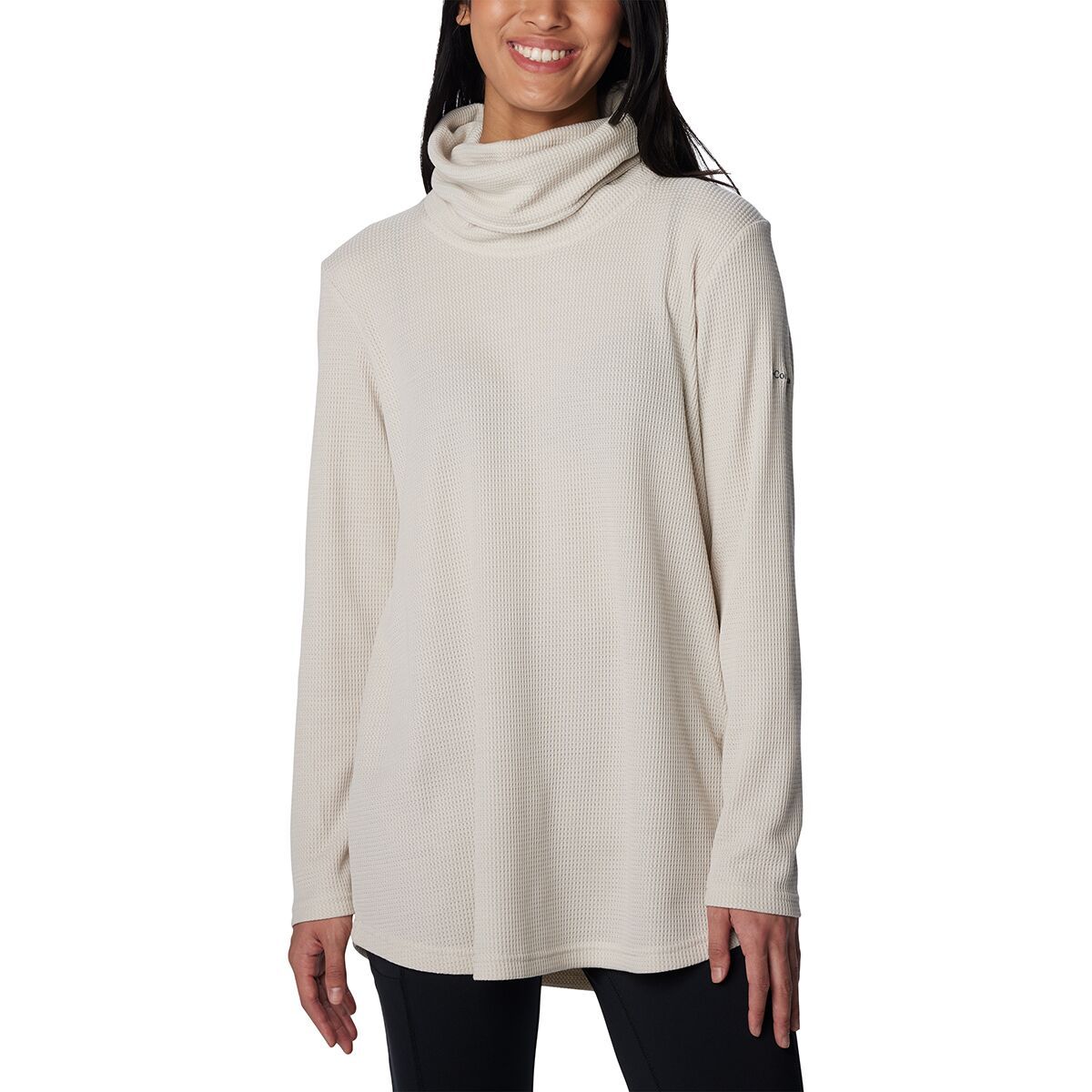 Image of Columbia Holly Hideaway Waffle Cowl Neck Pullover - Women's Dark Stone, S