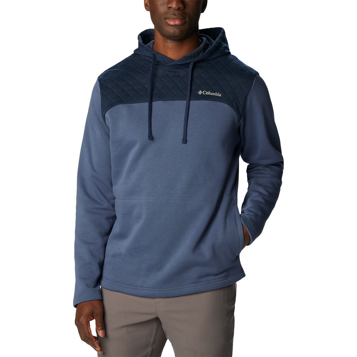 Columbia Hart Mountain Quilted Hoodie - Men's Dark Mountain/Collegiate Navy, L