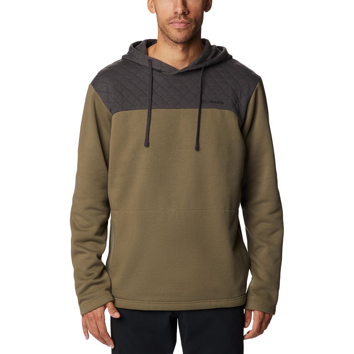 Columbia Hart Mountain Quilted Hoodie - Men's Stone Green/Shark, S