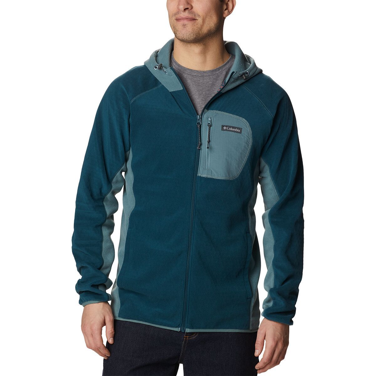 Columbia Outdoor Tracks Hooded Full-Zip Jacket - Men's Night Wave/Metal, XXL