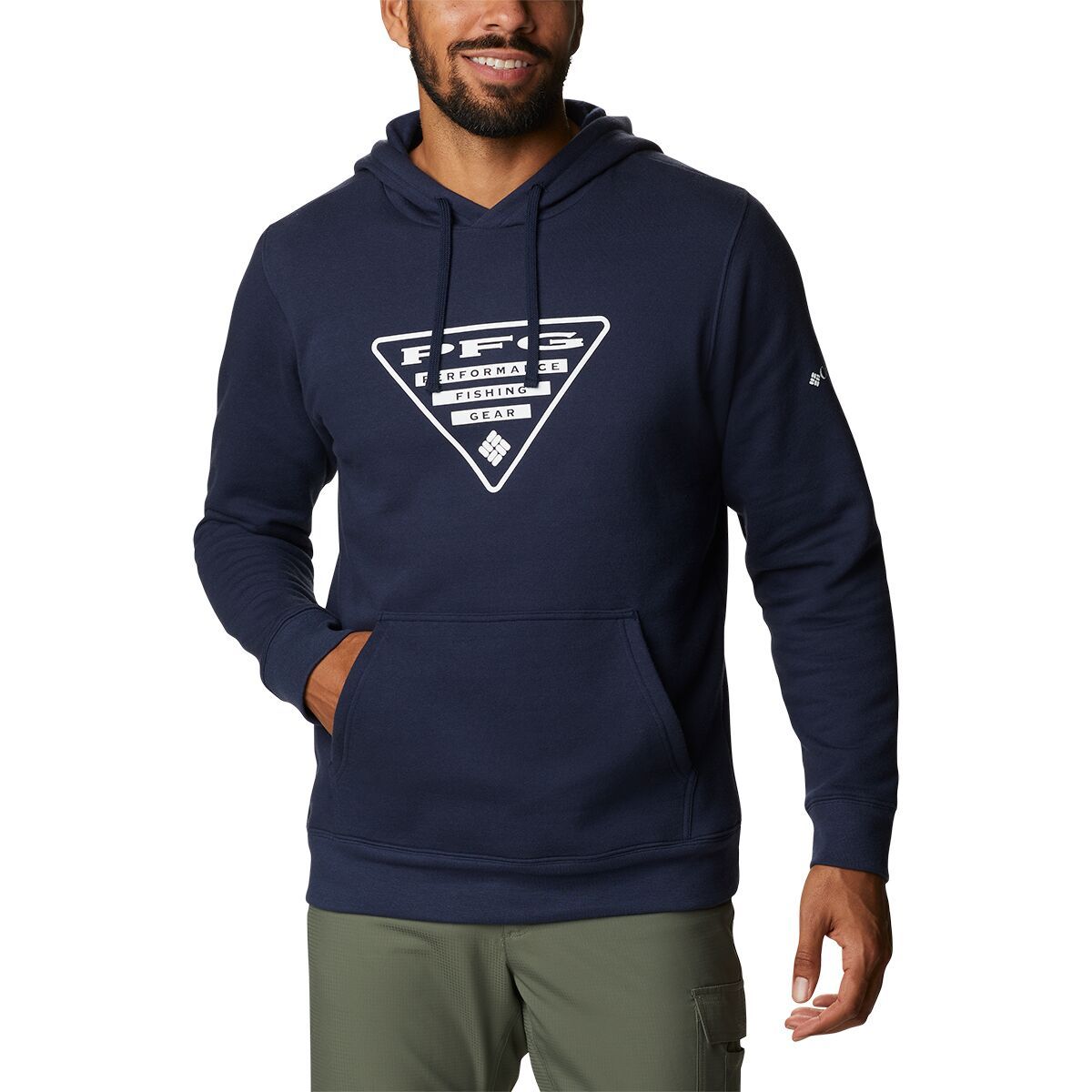 Columbia PFG Triangle II Hoodie - Men's Collegiate Navy/White, XL