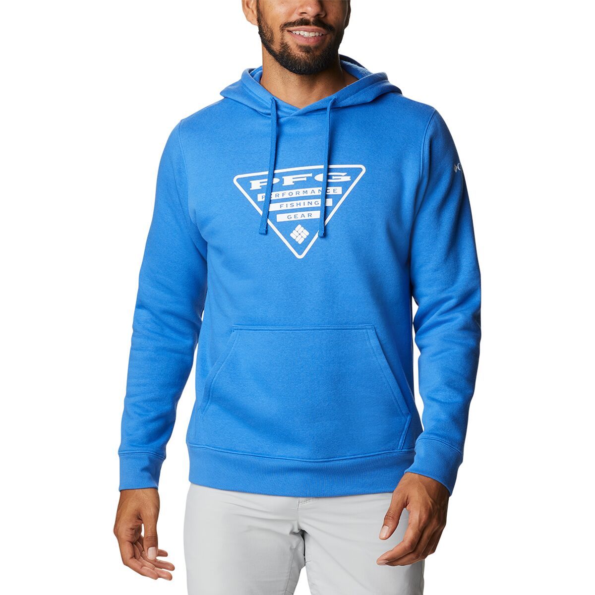 Columbia PFG Triangle II Hoodie - Men's Vivid Blue/White, XL