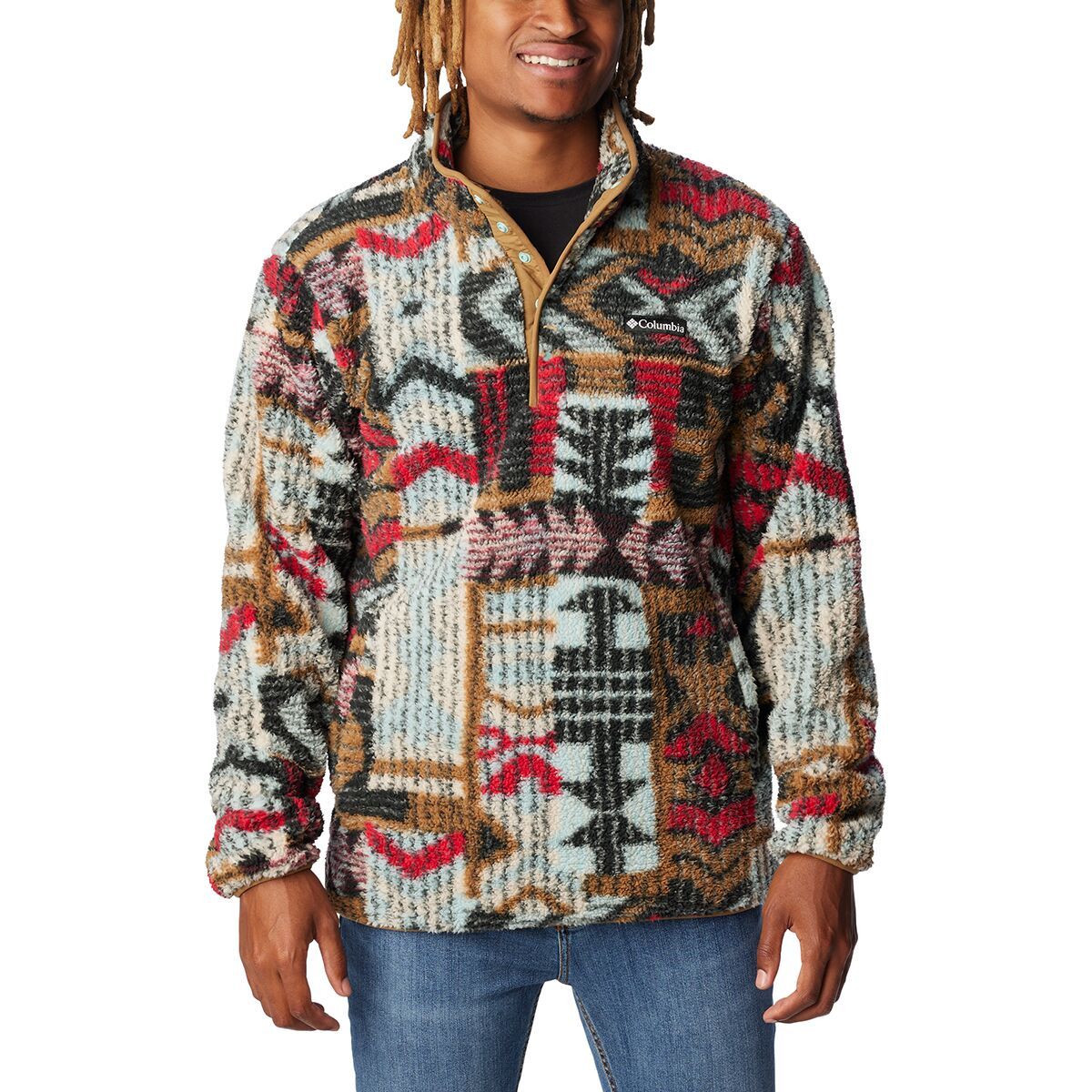 Columbia Rugged Ridge II Sherpa 1/2-Snap Fleece - Men's Delta Pathways Print, XXL