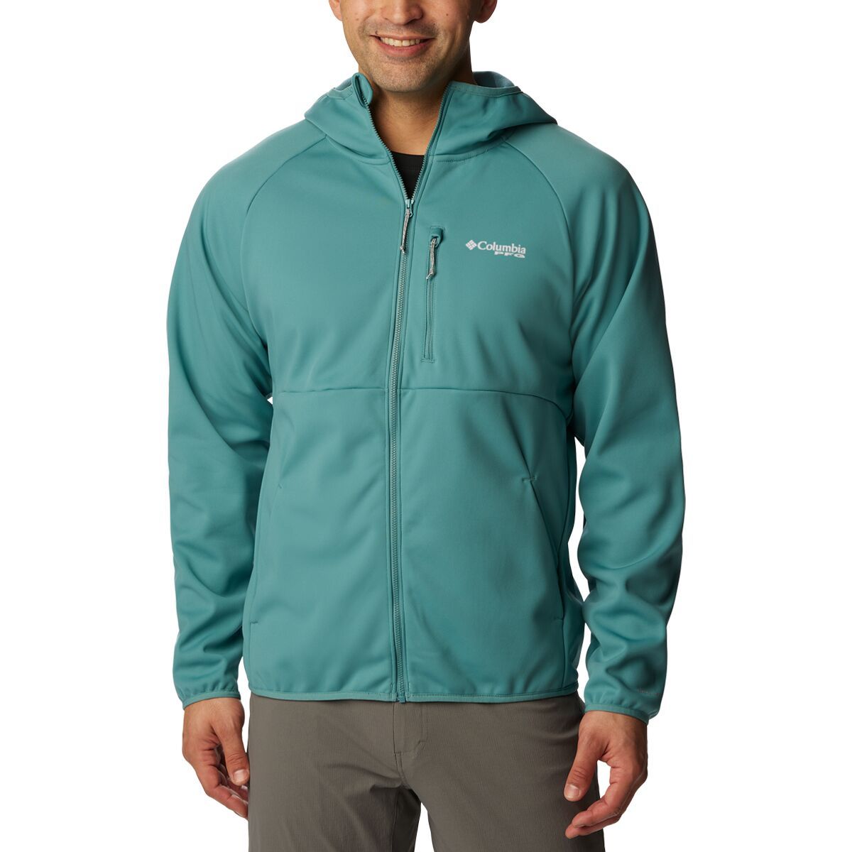 Columbia Terminal Stretch Softshell Hooded Jacket - Men's Tranquil Teal, M