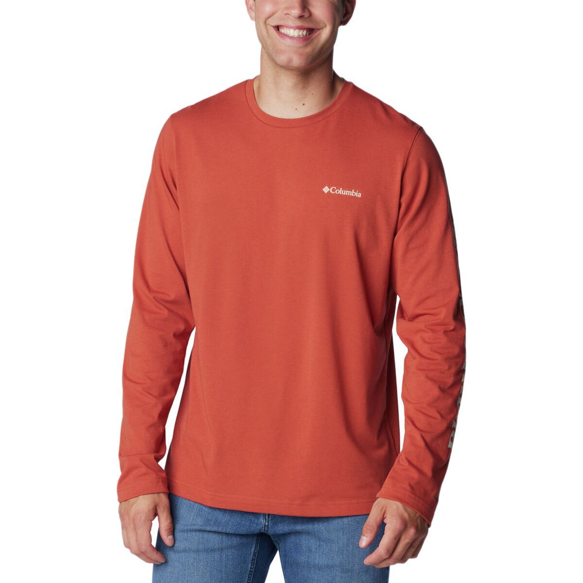 Columbia Thistletown Hills Long-Sleeve Logo T-Shirt - Men's Warp Red, S