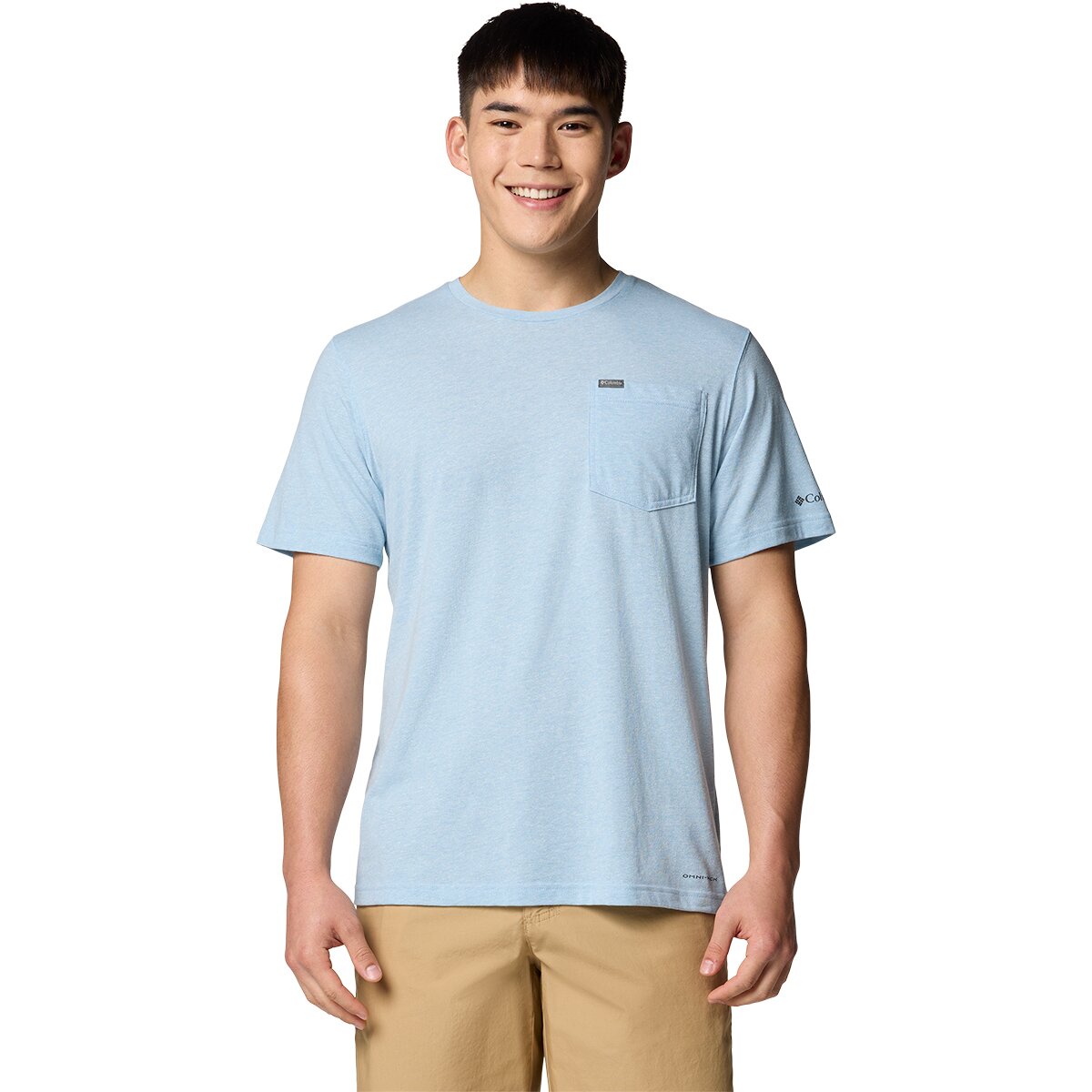 Image of Columbia Thistletown Hills Pocket T-Shirt - Men's Ripple Blue Heather, S
