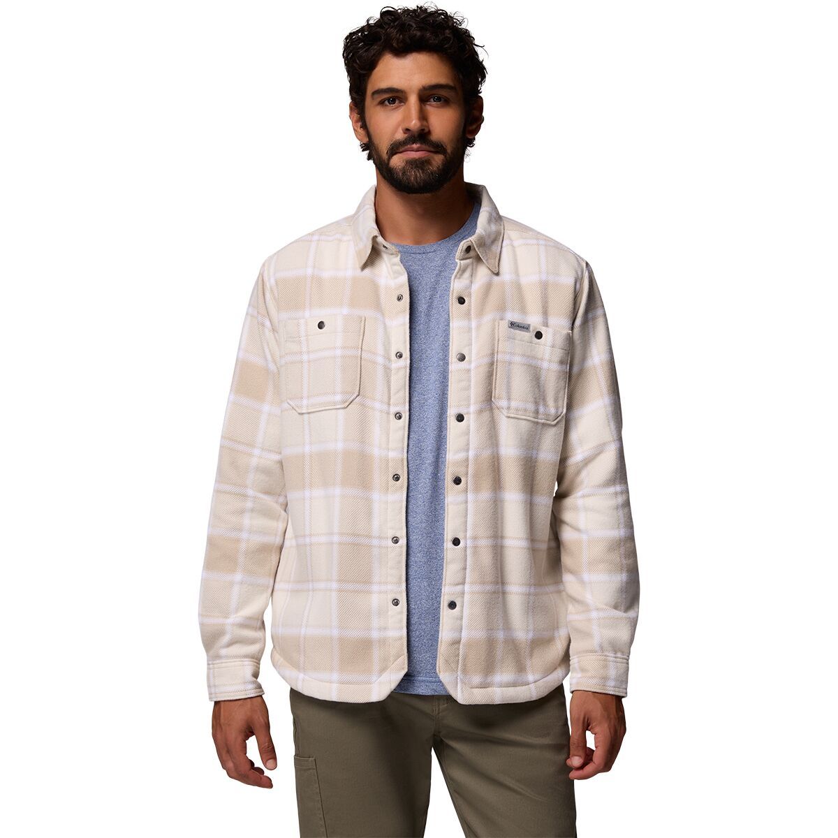 Image of Columbia Windward II Shirt Jacket - Men's Ancient Fossil Trapper Windowpane, L