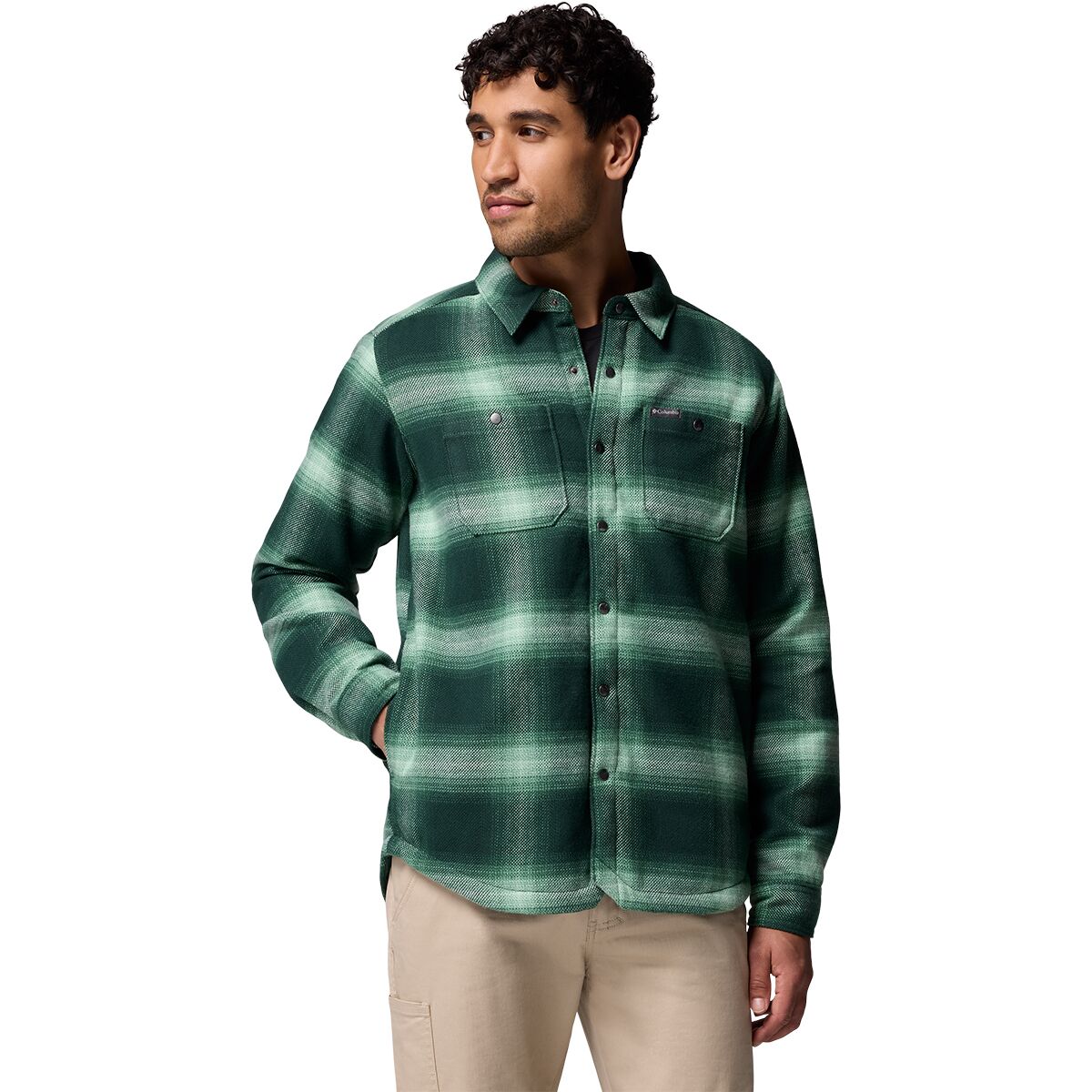 Image of Columbia Windward II Shirt Jacket - Men's Rain Forest Blurred Ombre, L