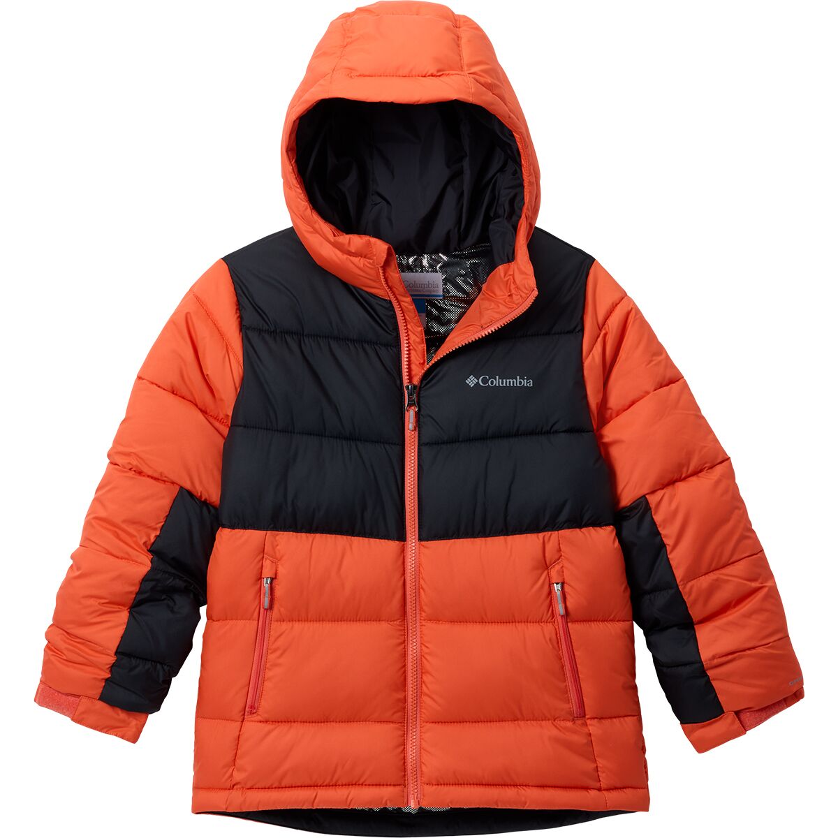 Image of Columbia Pike Lake II Hooded Jacket - Kids' Zing/Black, XL