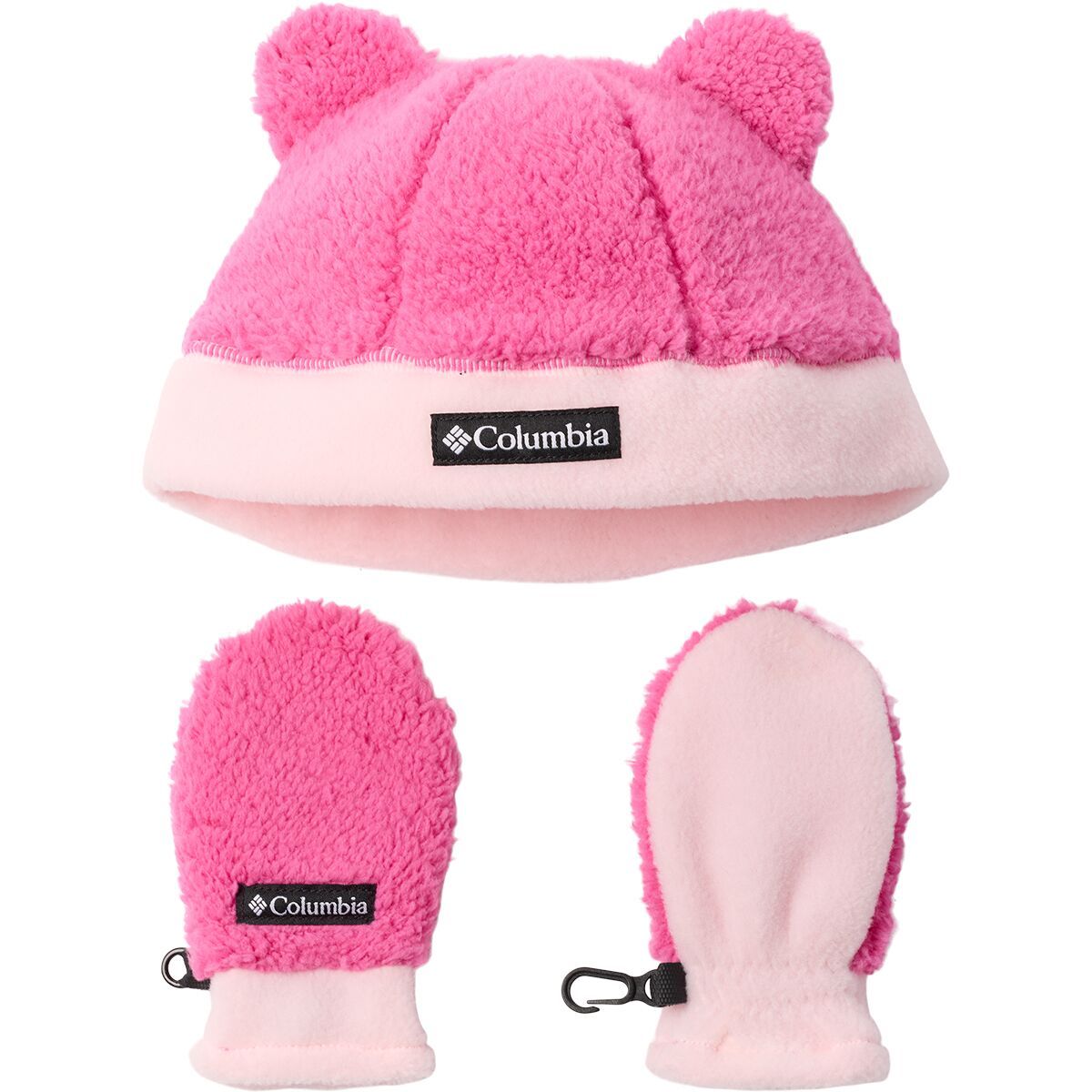 Columbia Rugged Ridge Beanie & Mitten - Infants' Pink Ice/Satin Pink, One Size