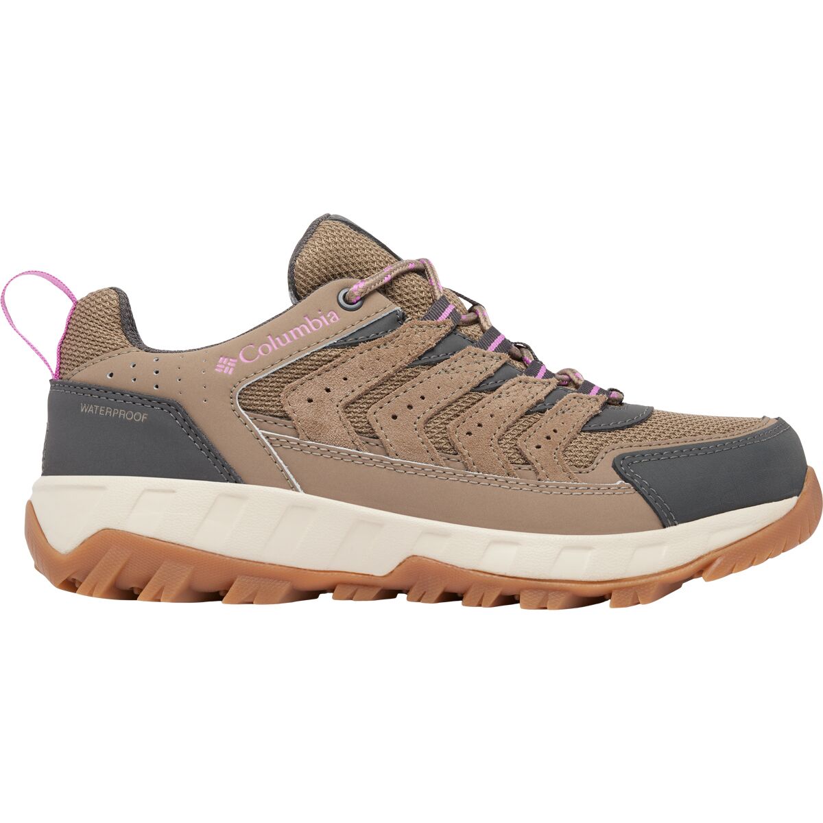 Image of Columbia Strata Trail Low WP Shoe - Women's Wet Sand/Berry Patch, 10.0