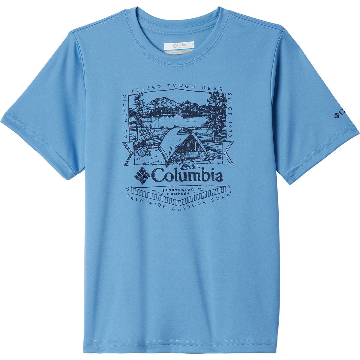 Columbia Fork Stream Short-Sleeve Graphic Shirt - Boys' Skyler/Lakeside Badge, XL