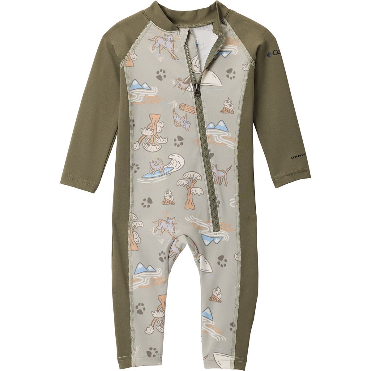 Image of Columbia Sandy Shores II Sunsuit - Infants' Safari Trail Tails/Stone Green, 6/12M