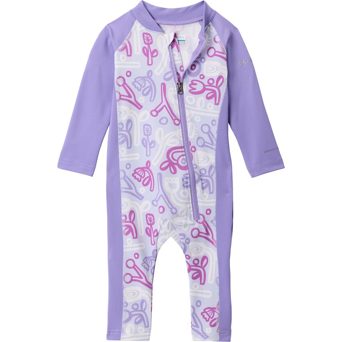 Image of Columbia Sandy Shores II Sunsuit - Infants' Snowdrift Marker Made/Paisley Purple, 3/6M