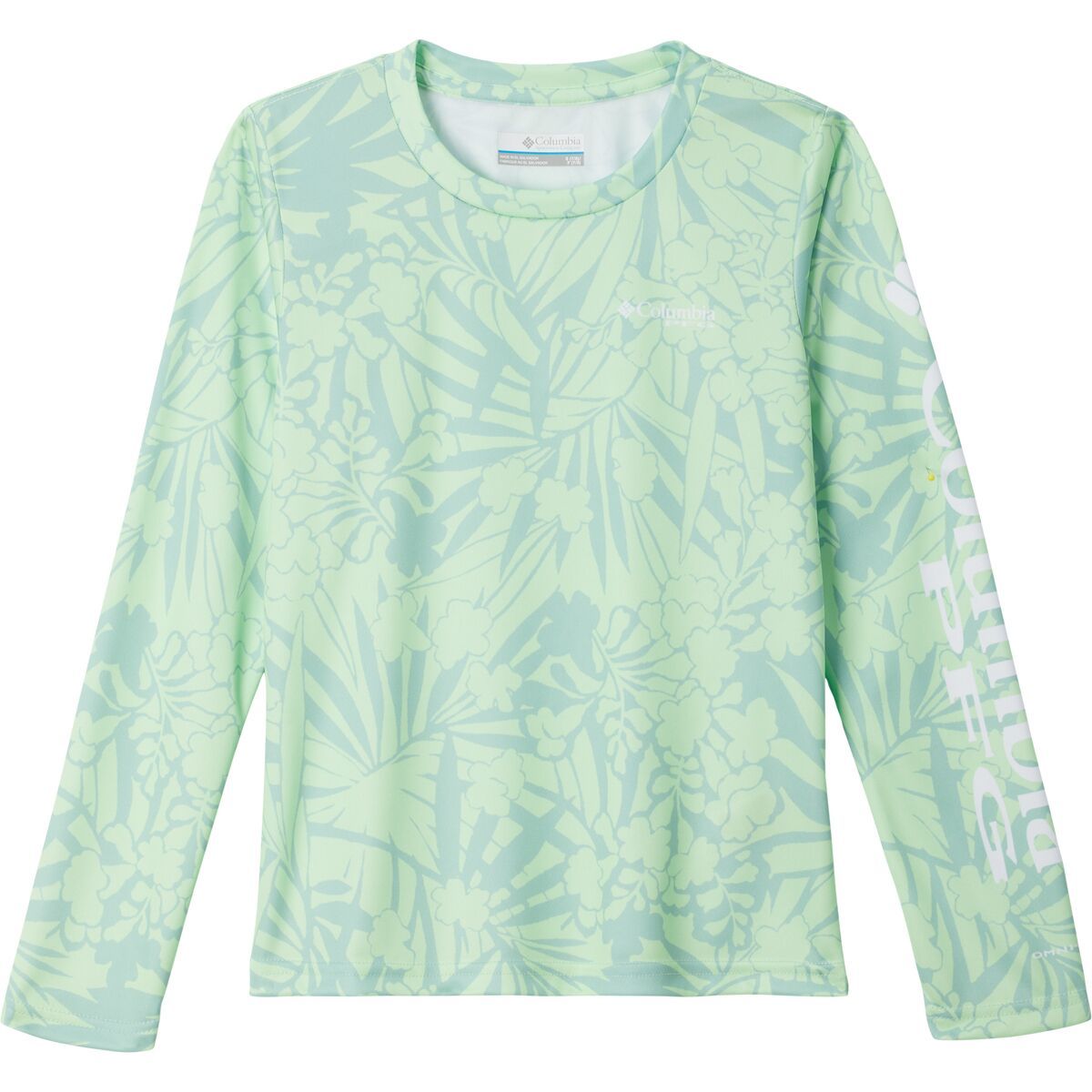 Columbia PFG Super Tidal Long-Sleeve Shirt - Girls' New Mint Tropictones, XL