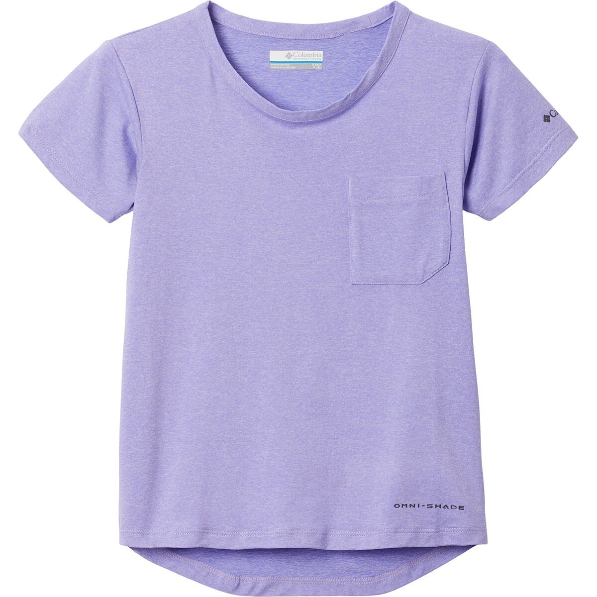 Columbia Tech Trail Short-Sleeve T-Shirt - Girls' Morning Mist Hthr/Paisley Purple Hthr, M